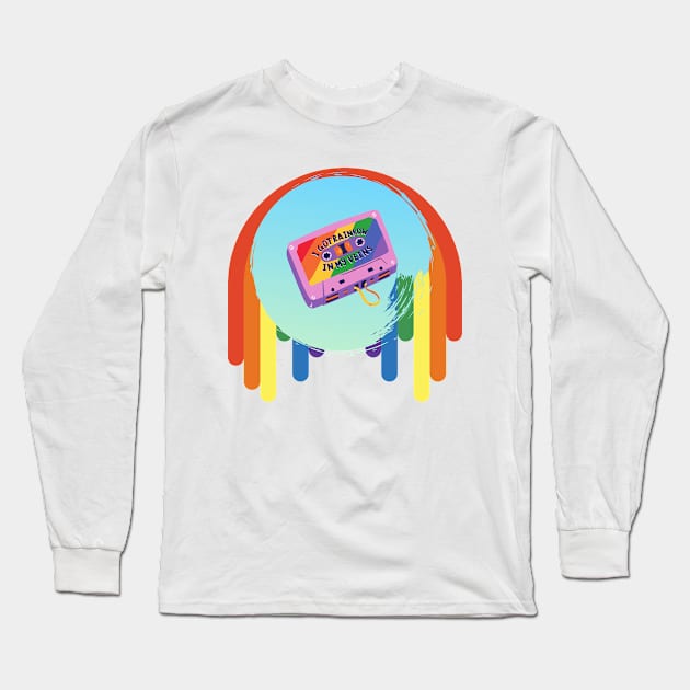 Rainbow in My Veins Long Sleeve T-Shirt by InkieCrow